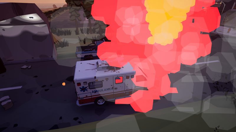 Ein Krankenwagen explodiert auf City