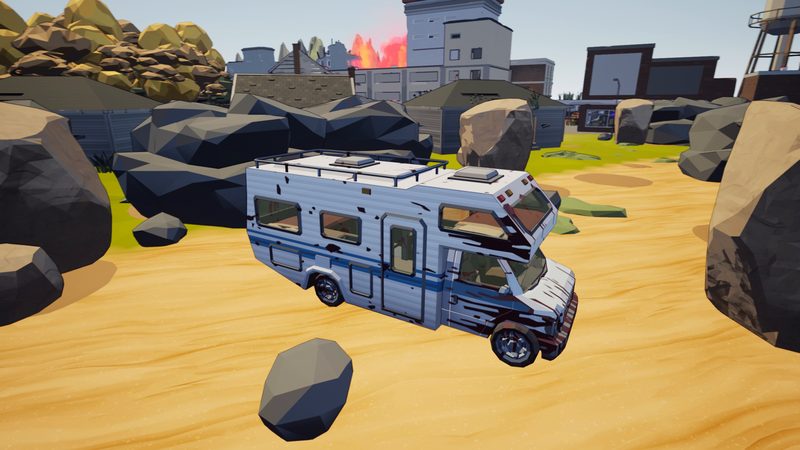 Ein Wohnmobil in voller Fahrt